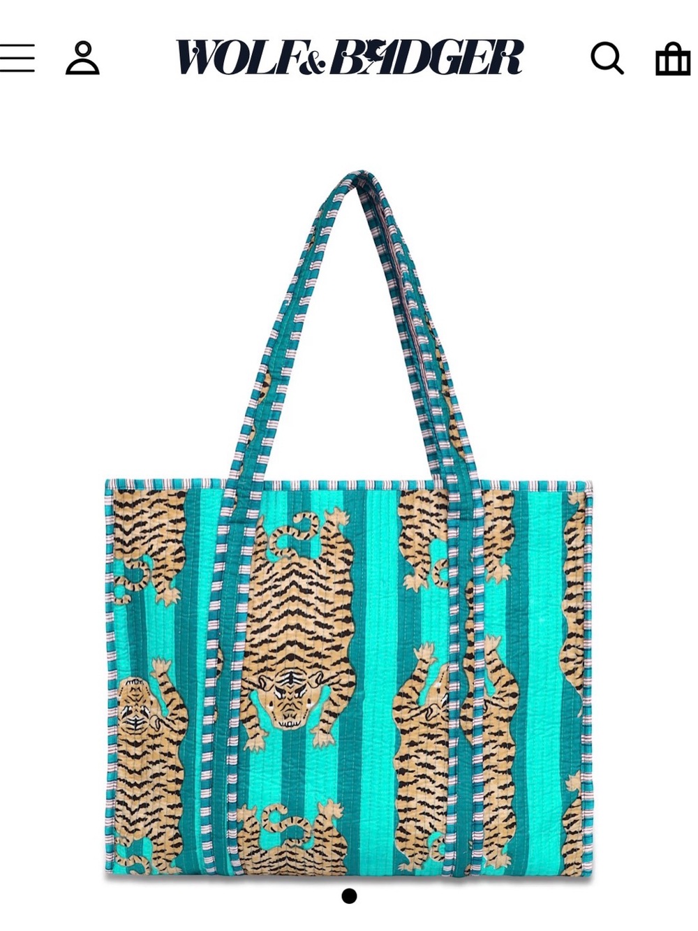 Wolf & Badger | The Ultimate Tibetan Tiger Tote | Blue